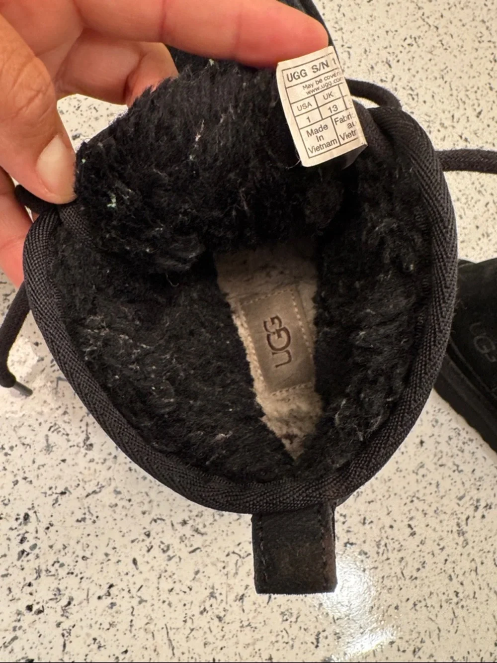 UGG Black Shearling-Lined Lace-Up Ankle Boot